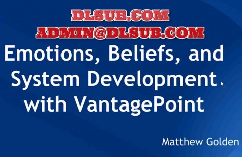 Course platform screenshot showing Matt Golden Emotions Beliefs and System Development with VantagePoint AI online training program